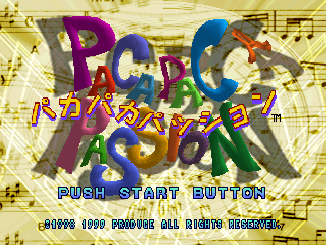 Pacapaca Passion title screen for Playstation